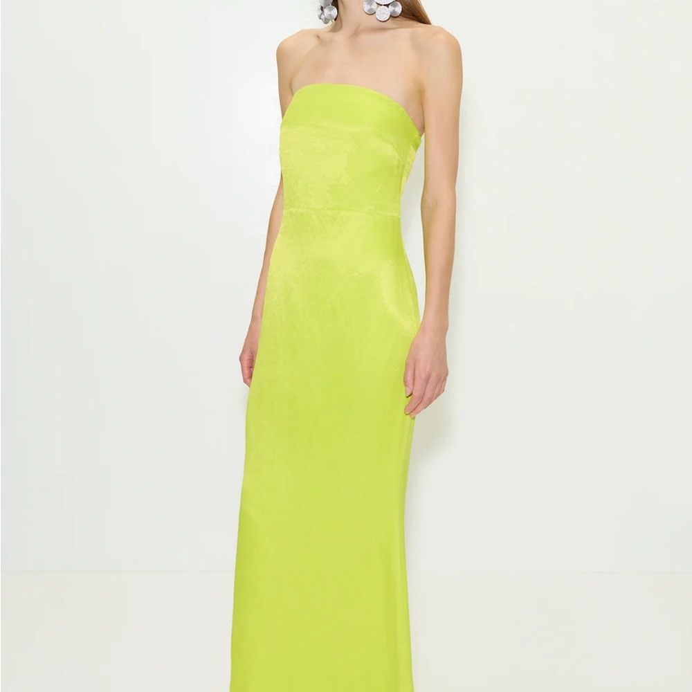 Simon Miller Strapless Neon Lime Column Dress